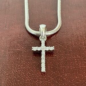 Francesca's Collections Silver Cross Necklace